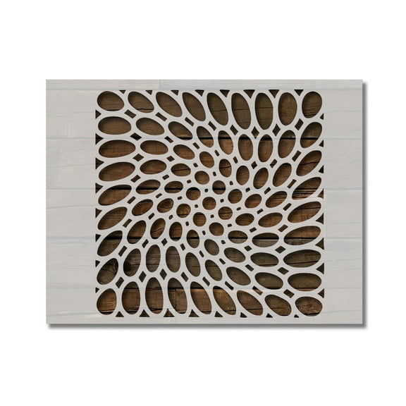 Circles Circle Illusion Wave Pattern Stencil Template Reusable 8.5 x 11 for Painting on Walls, Wood, Etc. By Stencilville
