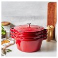 thumbnail image 2 of STAUB Stackable Set Stackable Set Large 4 Piece Cast Iron, Cherry, 2 of 11