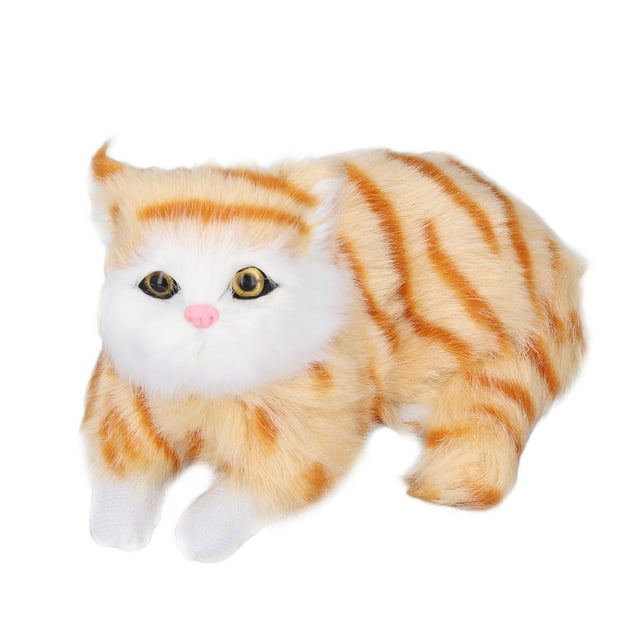 Oubit Chat en Peluche, Simulation Chat Simulation Animal en Peluche Jaune Chat Imitation Animal Chaton Durabilité Améliorée
