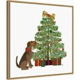 thumbnail image 2 of Amanti Art Christmas Dogs Bone Tree Framed Canvas Wall Art Print, 2 of 7