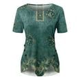 thumbnail image 3 of Blouses for Women Women's Short Sleeve Tunic Loose Tops Casual Plus Size Tops Pleated Tunic Button Down Casual Summer T-Shirts Women's Tops Dressy Shirts, 3 of 4