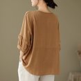 thumbnail image 4 of Womens Tops Fashionable Retro Embroidered Round Neck Five Quarter Sleeved Short Sleeved Blouse Plus Size Women Tops Summer Blouses for Women, 4 of 6