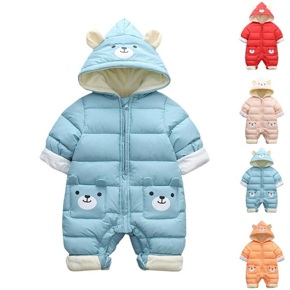 Bovxnpu Fall Winter Newborn Bodysuit, Infant Rompers, Toddler Girls Boys Long Sleeve Jumpsuit Warm Jumpsuit