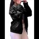 thumbnail image 3 of Chaquetas de para Mujer, Abrigos de Motociclista de Imitación de Gran Tamaño, Ropa de Moda para Otoño Negro L, 3 of 8