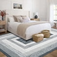 thumbnail image 3 of ZACOO 9' x 12' Large Area Rug for Living Room Bedroom Home Decor Machine Washable Rug Non-Slip Low Pile Rug Modern Soft Faux Wool Rug, Grey, 3 of 8