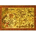 thumbnail image 1 of Ahgly Company Machine Washable Indoor Rectangle Animal Yellow Traditional Area Rugs, 4' x 6', 1 of 4