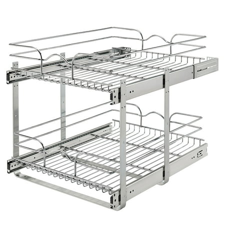 Rev-A-Shelf - Two-Tier Kitchen Storage Wire Basket - Chrome