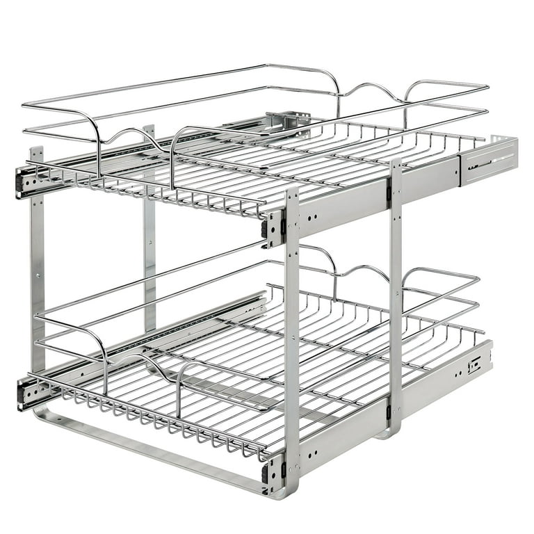 Rev-A-Shelf 5WB1-1222CR-1 12x22 Single Wire Basket Pull Out Cabinet Organizer