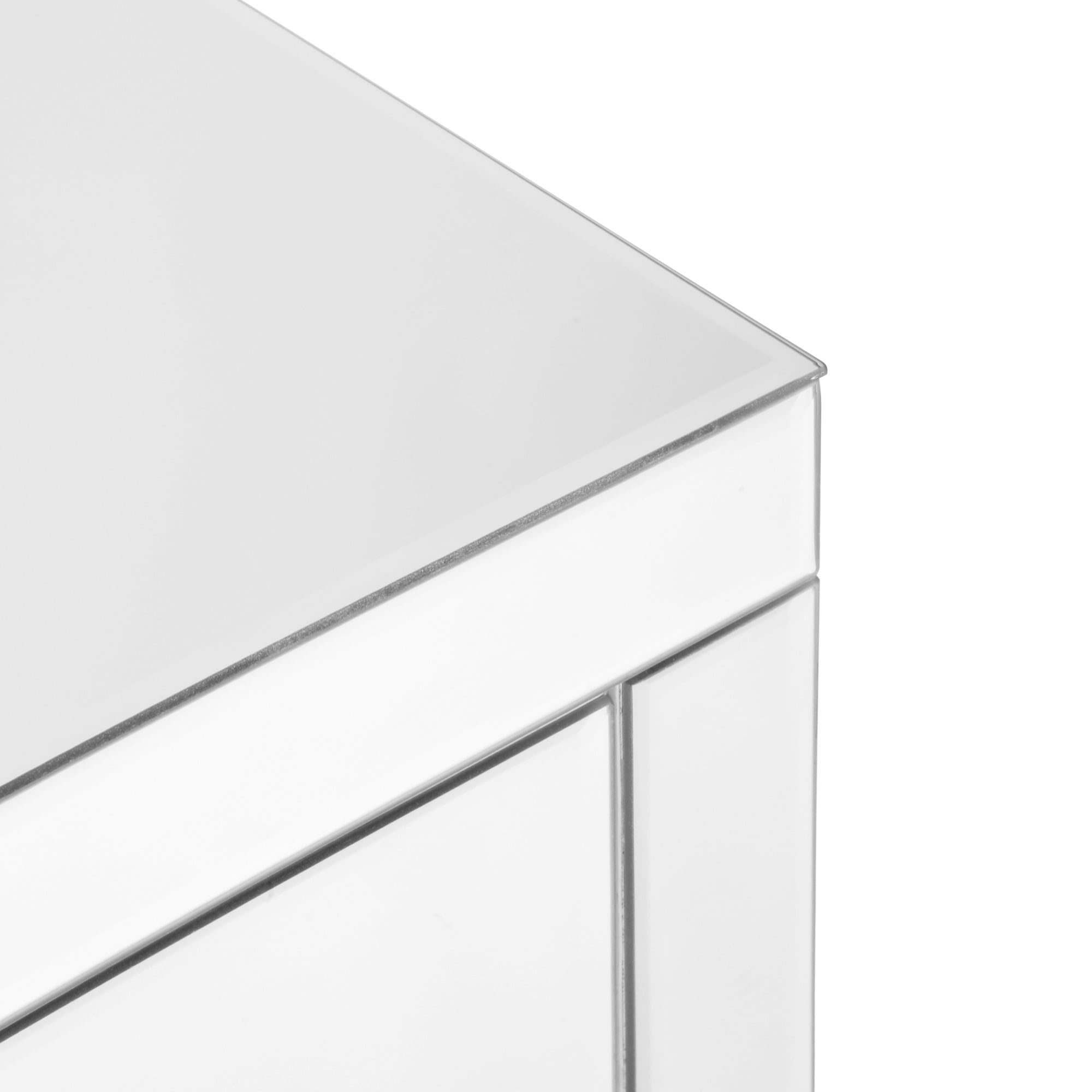 Resenkos Modern Mirrored Nightstand with 2 Drawers, Mirror Accent Silver Table for Living Room/Bedroom Resenkos Modern Mirrored Nightstand with 2 Drawers, Mirror Accent Silver Table for Living Room/Bedroom
