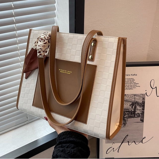 Bolso de mano de gran capacidad para mujer, bolso cruzado texturizado