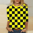thumbnail image 1 of Liquidation à Moins de 10 $ DYTTDG T-shirt pour Femme Grande Taille Manches 3/4 Hauts pour Femmes Chemise Imprimée Col Rond Blouse Décontractée Ample Hauts pour Femmes, 1 of 6