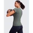 thumbnail image 4 of Remera CRZ YOGA sin costuras de manga corta transpirable en gris salvia L, 4 of 5