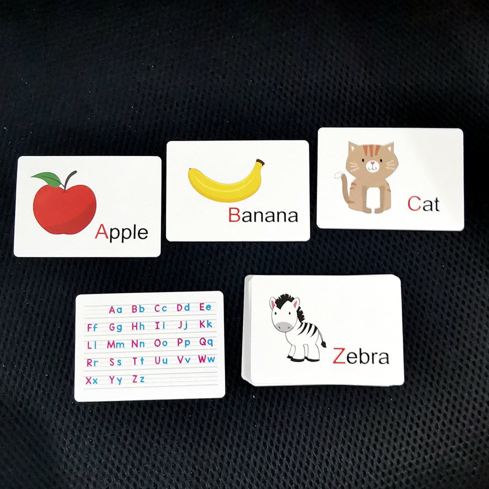 27Pcs Children Early Education Alphabet Cards Funny English Words Cognition Memo 