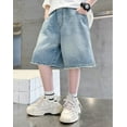 thumbnail image 6 of Boys Denim Shorts Relaxed Fit Wide Leg Denim Shorts With Pocket Boys Summer Clothes Kids 6-7 Years Boy Clothes Cute&nbsp;Boy&nbsp;Clothing, 6 of 9