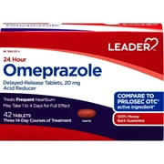 Leader Omeprazole Delayed Release Acid Reducer Tablets for Acid Reducer, 42 Count