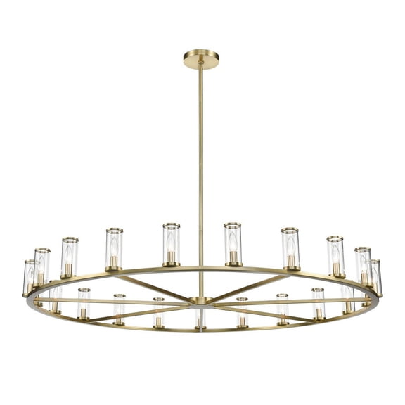 Alora Lighting CH309021NBCG Revolve 21 Light 60" Wide Taper Candle Chandelier - Brass