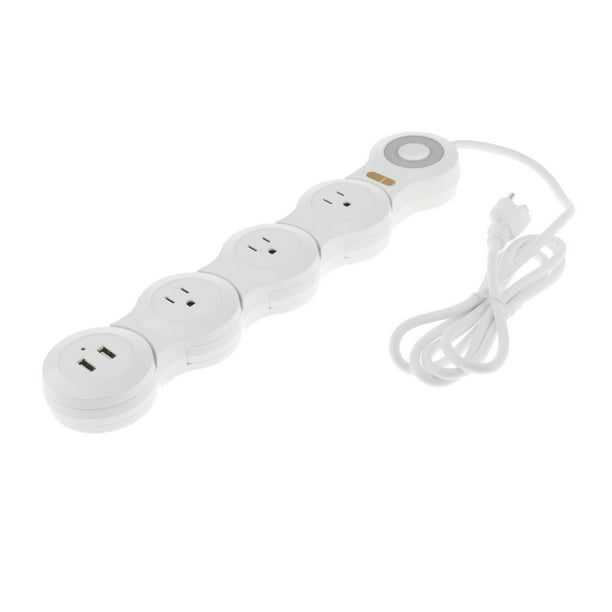 Enchufe del del cable de alimentación de deformación: regleta de enchufes puertos USB y salidas múltiples 3/4/5, con salidas 4 salidas