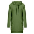 thumbnail image 5 of qolati Hoodies for Women Oversized Long Sleeve Solid Lightweight Pullover Sweater Tops Mini Dresses 2024 Fall Clothes Casual Fleece Lined Y2k Sweatshirts A-Line Tshirts Dress with Pockets, 5 of 5