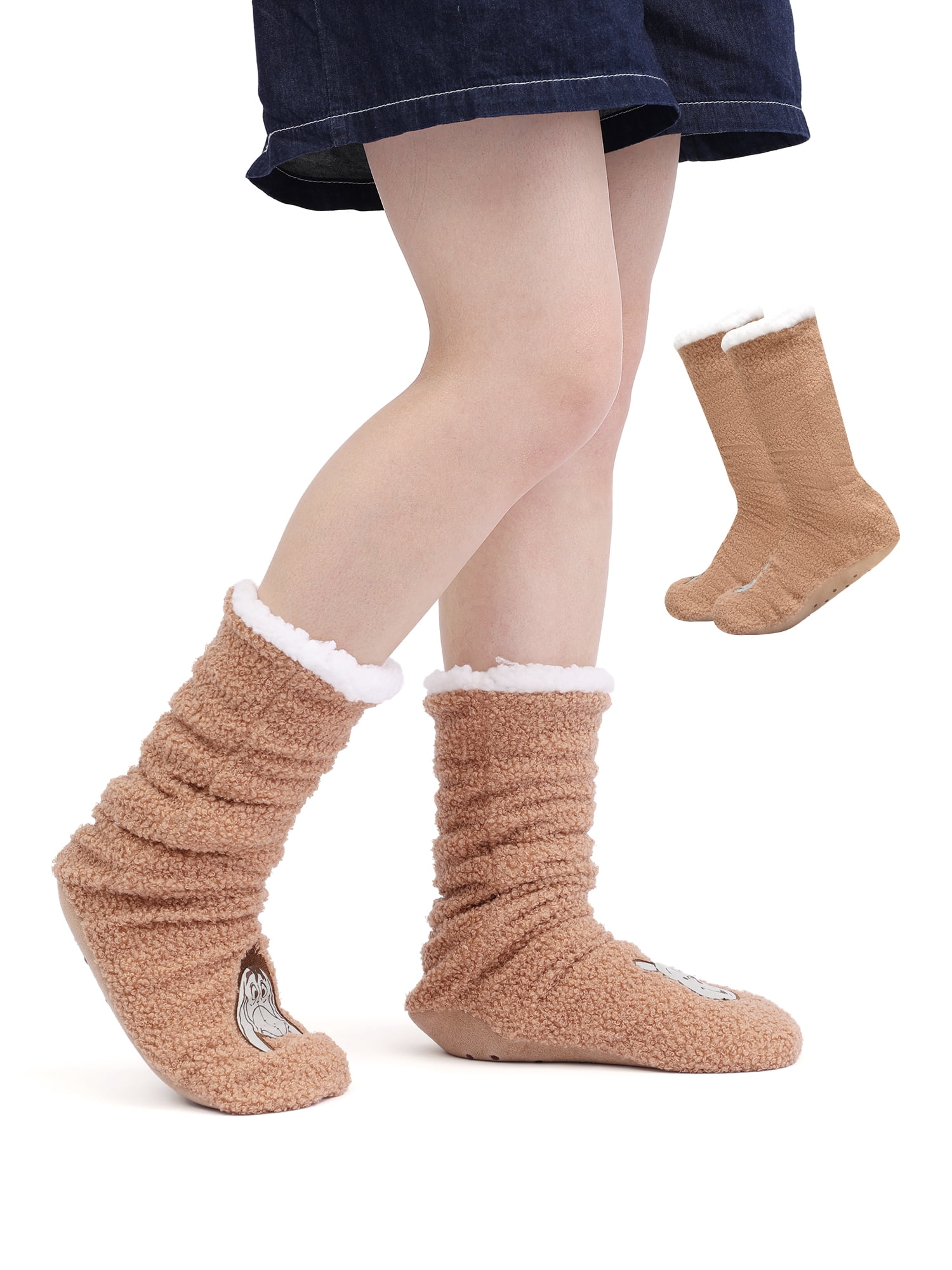 Disney Winnie the Pooh Womens 1-Pack Slipper Sock, Shoe Size 4-10