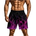 thumbnail image 2 of Men's Shorts Casual Casual Shorts for Men Casual Homewear Flame Printing Funny Printed Trousers Beach Sports Shorts Fast-Drying Trousers Hot Pink L, 2 of 9