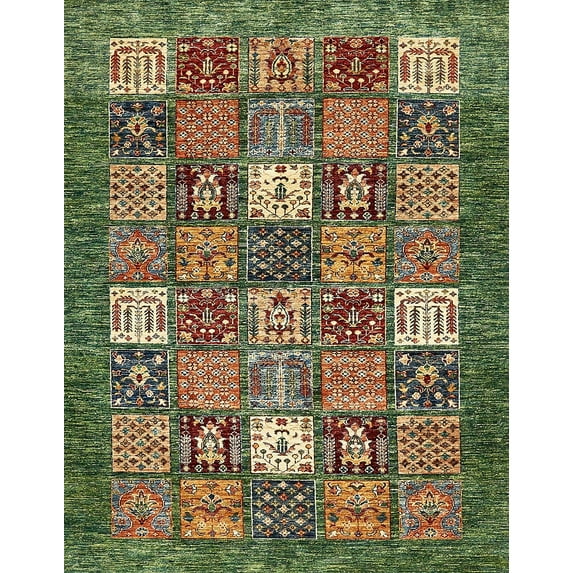 Ahgly Company Indoor Rectangle Abstract Avocado Green Abstract Area Rugs, 5' x 8'