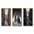 thumbnail image 2 of Designart "Desert Landscape Vertical Plains and Rocks III" Meadow Framed Wall Art Set Of 3 - White Traditional Frame Gallery Wall Set For Home Decor, 2 of 6