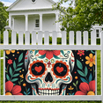 thumbnail image 4 of Vibrant Colorful Sugar Skull Design Banner for Day of the Dead Celebrations Background Backdrop Party Decorations Fiesta Photo Booth Props Event Decor, 4 of 7