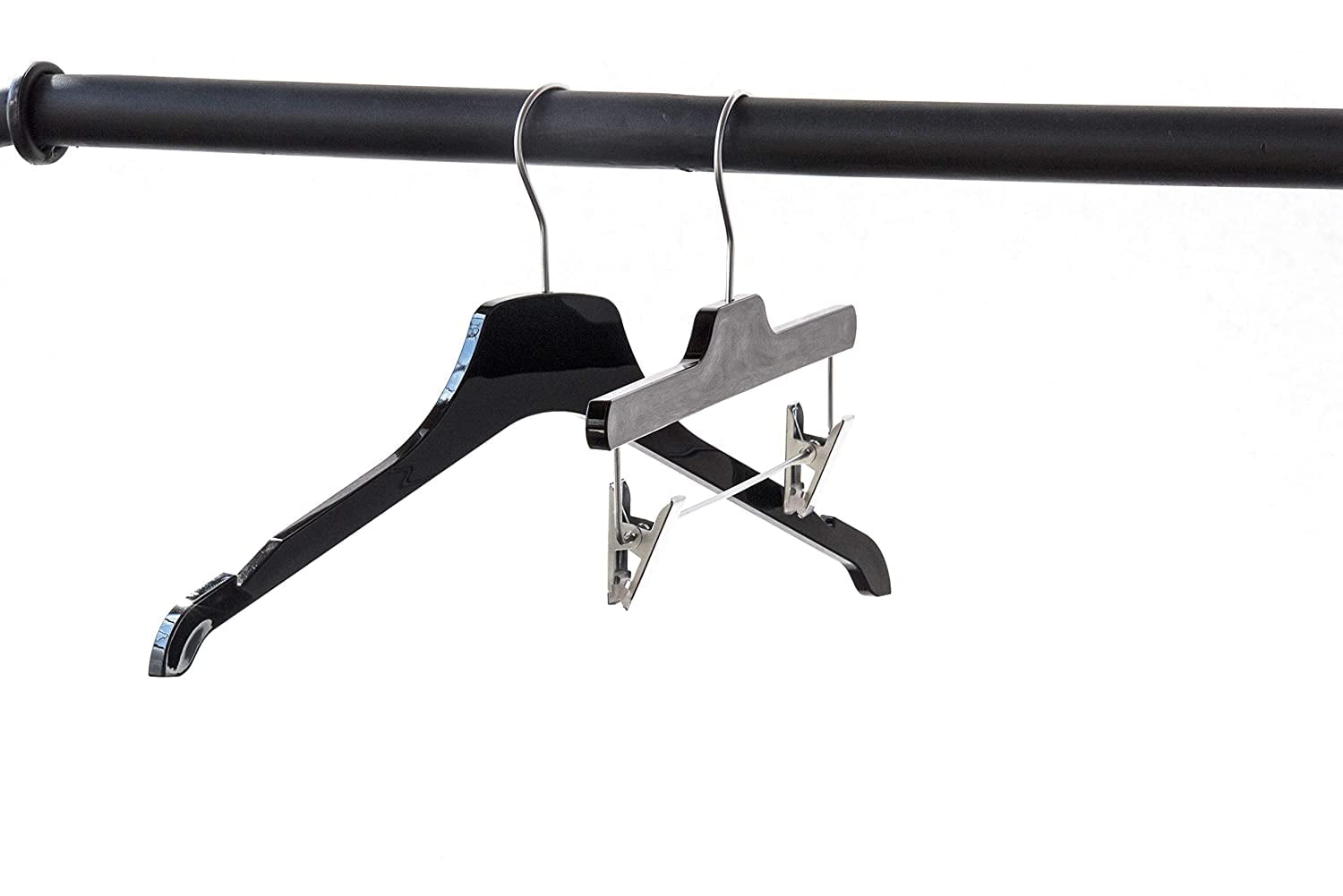 NAHANCO 9201750HU Acrylic Premium Shirt Hanger, 17", Black (Pack of 12)