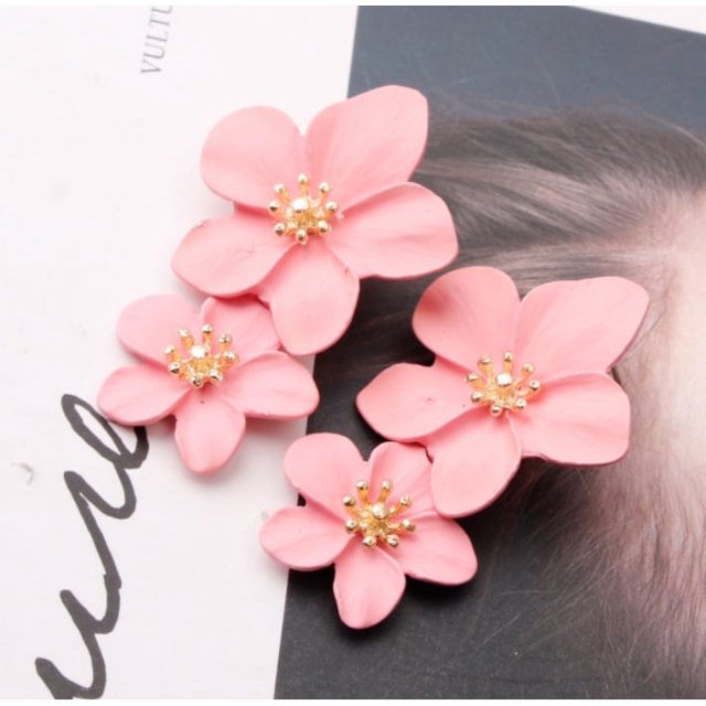 Pendientes Sense Pendientes Estilo Pendientes Distintivos Multicolor Doble Capa Flor Pendientes Sencillos para Mujer