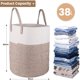 thumbnail image 2 of Laundry Basket - 40 x 35 cm Foldable Storage Baskets - Cotton Rope Laundry Basket with Handles - Toy Storage Basket - for Living Room, Bathroom, 2 of 5