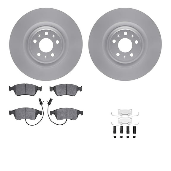 Dynamic Friction Company Front Geospec Brake Rotors with 5000 Euro Ceramic Brake Pads includes Hardware 4612-73014