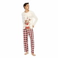 thumbnail image 5 of GRNSHTS Family Matching Christmas Pajamas Women Cotton Jammies Men Clothes Sleepwear Long Sleeve Pjs(White-kids3/4T), 5 of 9