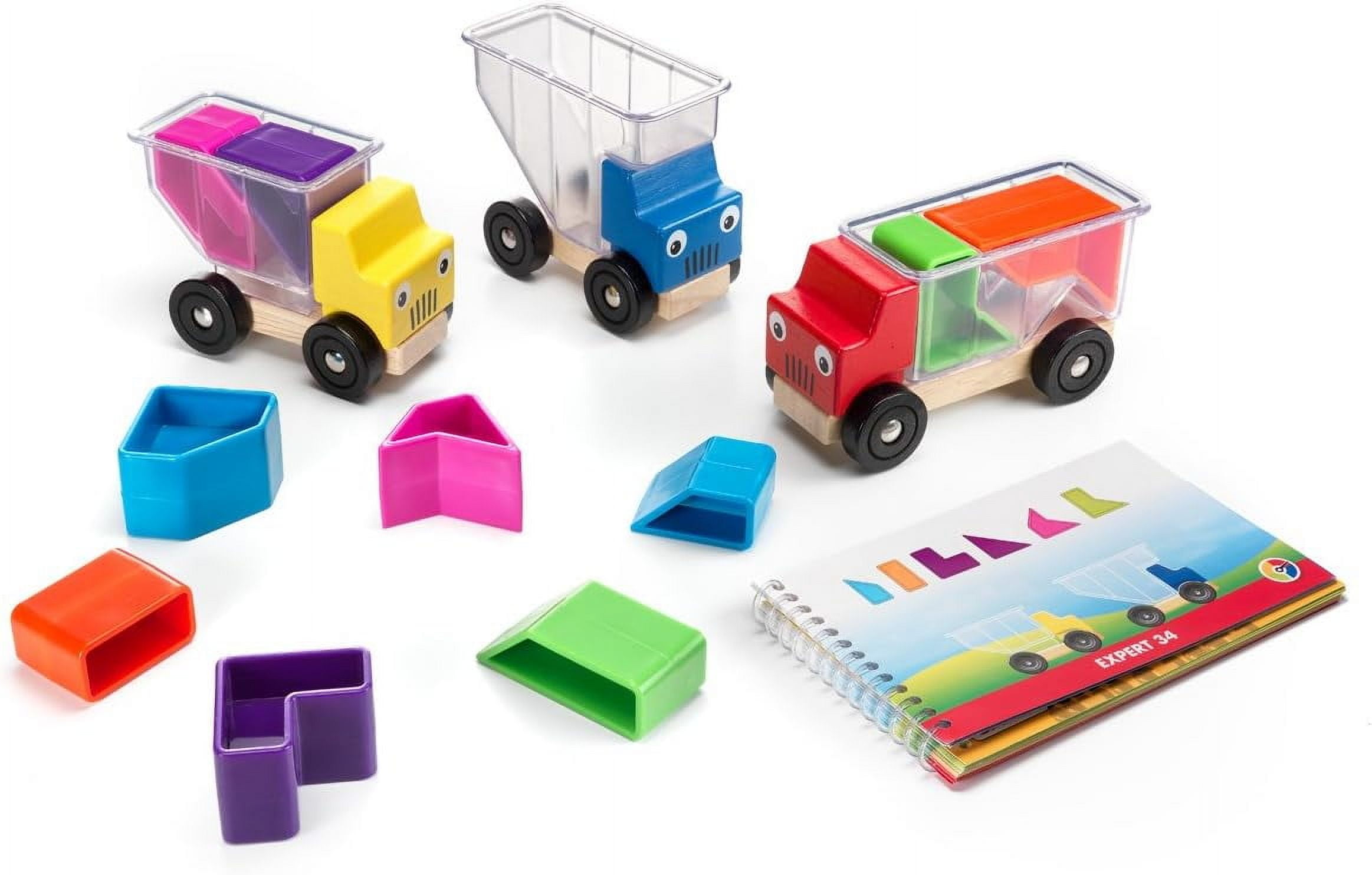 SmartGames Trucky 3 Wooden Skill-Building Puzzle Game Moving Trucks for Ages 3+