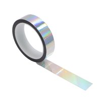 Unique Bargains 1 Roll Universal Air-Release Adhesive Pinstripe Tape Holographic Chrome Silver Tone 0.87"x164.04ft