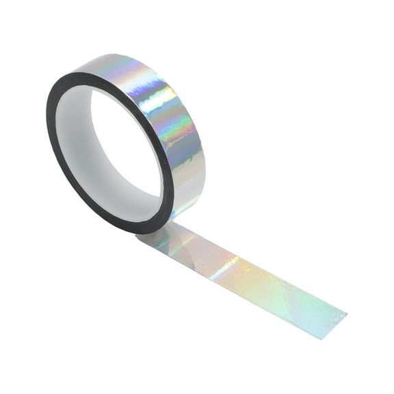 Unique Bargains 1 Roll Universal Air-Release Adhesive Pinstripe Tape Holographic Chrome Silver Tone 0.98"x164.04ft