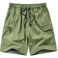 thumbnail image 4 of ibiyuan Men Shorts Sweat Shorts Chino Work Shorts Elastic Waist Drawstring Athletic Work Short Pants Straight-Fit Summer Shorts Quick Dry Summer Outfits with Pockets, 4 of 4