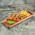 thumbnail image 5 of Acacia Wood Serving Trays, Set of 3 Wooden Serving Platters for Home Decor, Food, Cheese, Fruit, Vegetables, Charcuterie, Appetizer Serving Tray(11.8 x 5.1 x 0.78 inches), 5 of 6