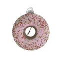 thumbnail image 6 of Northlight 4.75" Pink Frosted Doughnut Glass Christmas Ornament, 6 of 7