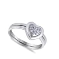 thumbnail image 4 of Clear CZ Heart Love Friendship Ring ( Sizes 5 6 7 8 9 ) Set New .925 Sterling Silver Band Rings (Size 8), 4 of 4