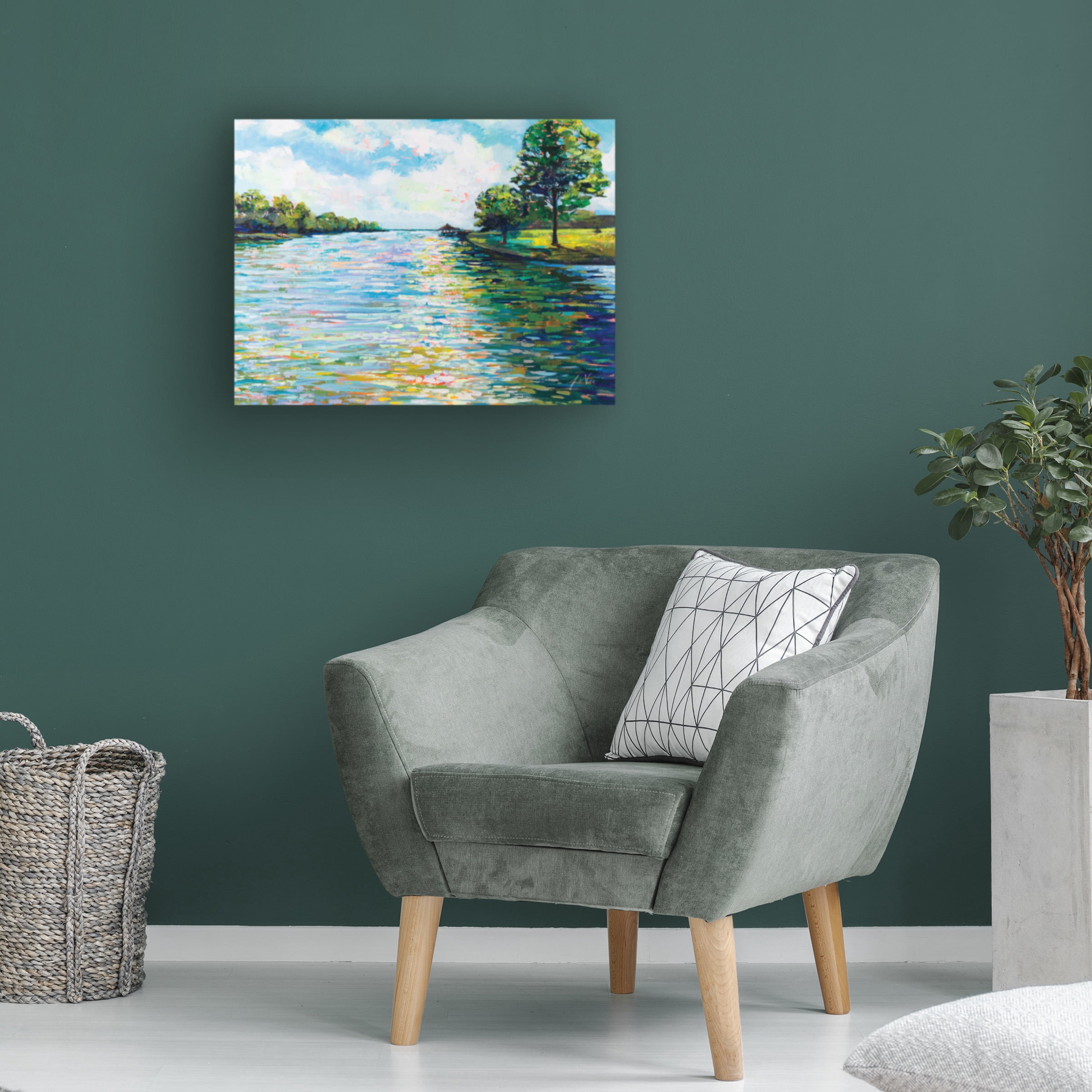 Jeanette Vertentes 'Lake View' Canvas Art
