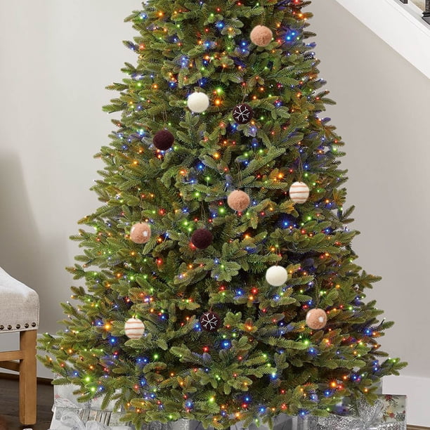 Bolas de Lana Navideñas, Dispositivos de Navidad, Adornos de Árbol de Navidad, Bolas de Lana 24 Piezas, Decoración de Navidad, Bolas de Lana para Árboles de Navidad, Bolas de Lana Navideñas
