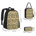 thumbnail image 2 of Pofeuu Doodle Owls Print Backpack Travel Backpacks With Lunch Bag Pencil Bag Set 3 pcs Set Cartoon Backpack, 2 of 7