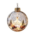 thumbnail image 2 of Lighted Christmas Ball Ornaments Clear Miniature Winter Scene Baubles with Glowing LED for Holiday Tree Decor, 2 of 7