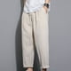 thumbnail image 1 of Pantalones largos para hombre, pantalones casuales, versátiles, de lino y algodón, pantalones holgados, pantalones de pierna recta de moda, pantalones para hombre, 1 of 5