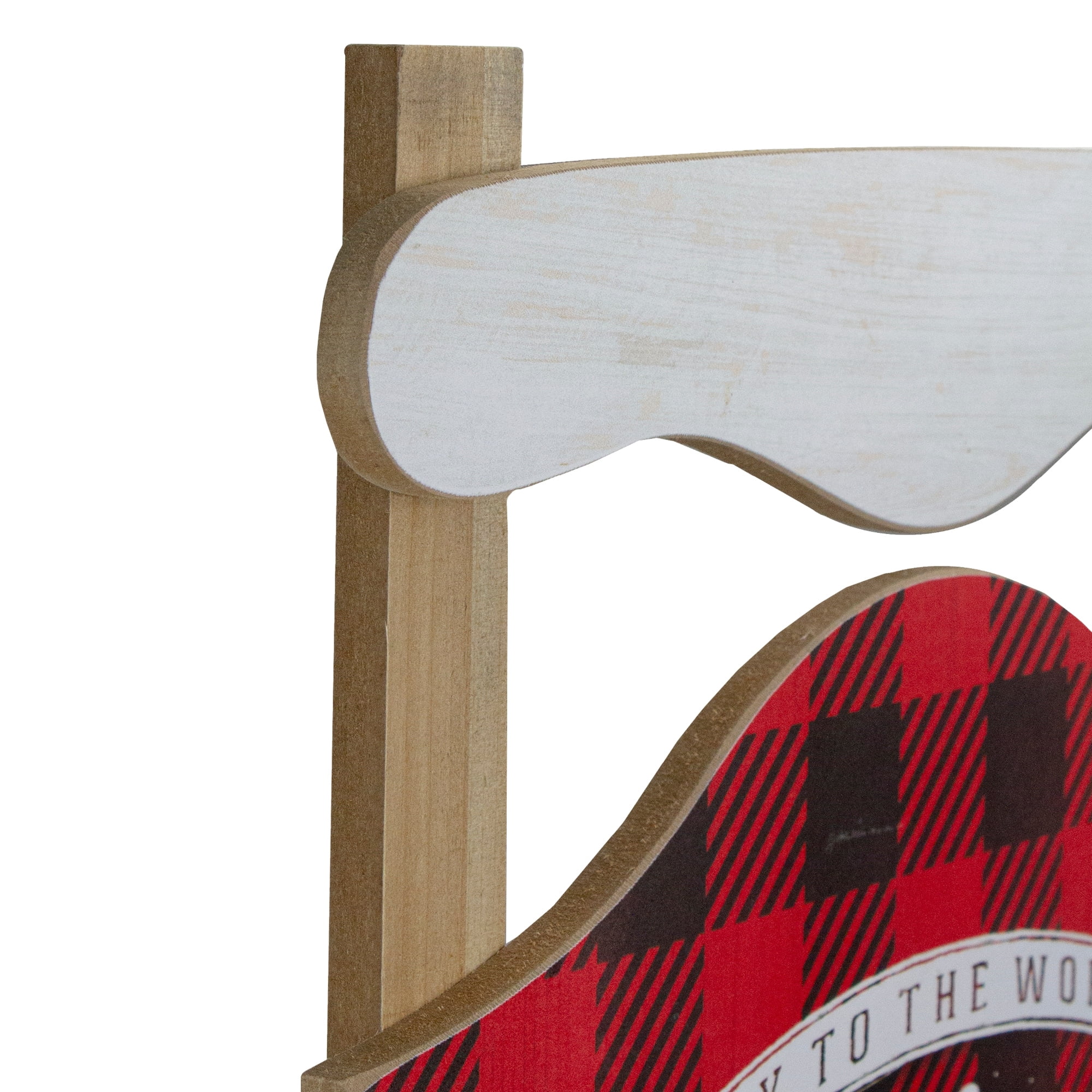 24" Red and Black Buffalo Plaid Merry Christmas Sled Wooden Hanging Wall Sign