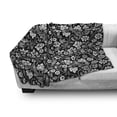 thumbnail image 3 of Black and Grey Soft Flannel Fleece Throw Blanket, Continuous Floral Pattern with Berries and Leaves, Cozy Plush for Indoor and Outdoor Use, 50" x 70", Taupe Taupe Grey, by Ambesonne, 3 of 6