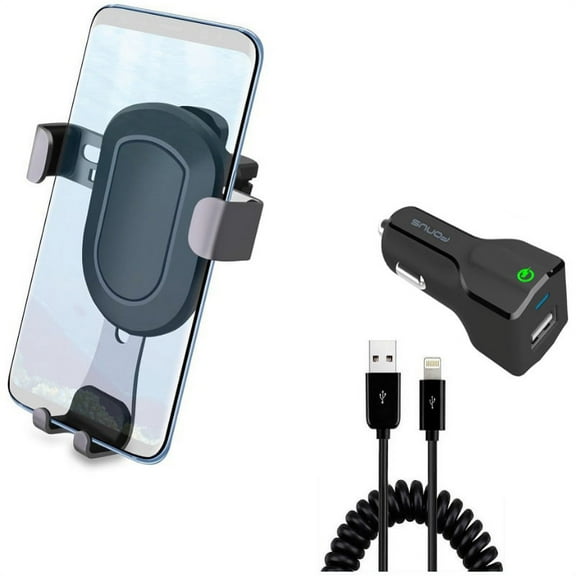 2-Port USB 24W Fast Charger w Holder Air Vent Car Mount for iPhone XS Max XR X 8 PLUS 7 Plus 6S Plus 6 Plus