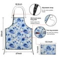 thumbnail image 3 of Pioneer Flower Floral Print Pattern Apron-Garden Aprons for Women with Pockets-Cotton Linen Waterproof Kitchen Cooking Gardening Aprons Adjustable for Kitchen,Cooking,BBQ and Salon 33x27 Inch, 3 of 7
