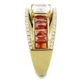 thumbnail image 4 of Luxe Jewelry Designs Women's Gold Ion Plated Stainless Steel Ring with CZ Garnet - Size 7, 4 of 4