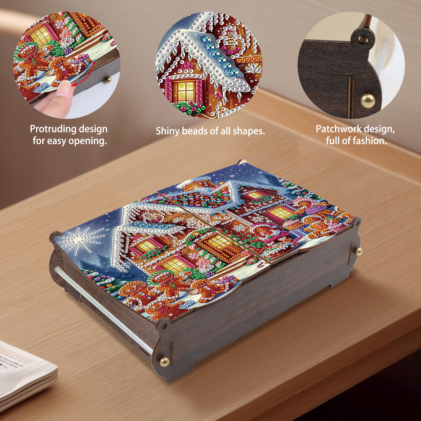 Diamond Painting Kit Storage Box Christmas House DIY Multi-Purpose Craft Storage Box Ideal for Home Offices and Holiday Gifts